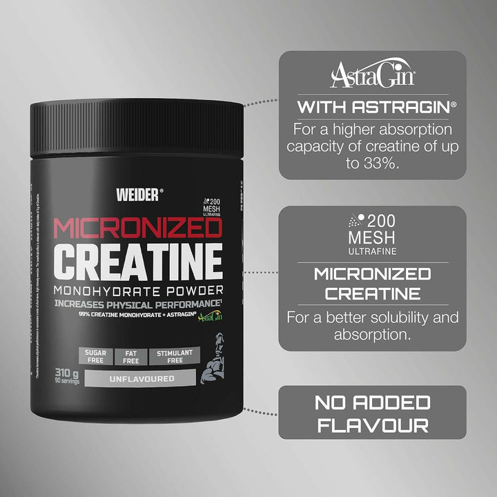 Weider Creatine Monohydrate Powder 300g - 65 scoops.