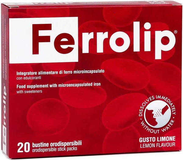 Ferrolip Iron Supplement Lemon Flavoured Soluble Sachets for Pregnant Women and Anemia