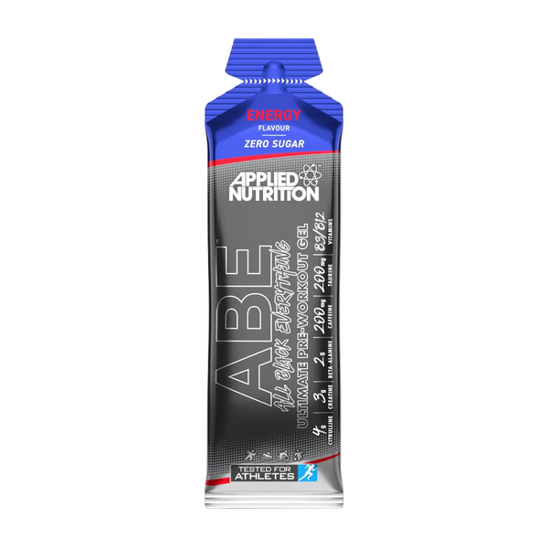 Applied Nutrition ABE energy bar packaging on a gray background