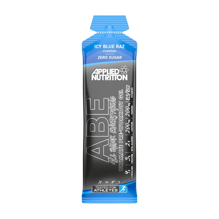 Applied Nutrition ABE pre-workout supplement packaging on a gray background