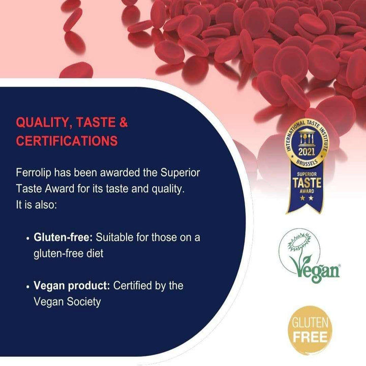 FerrolipFerrolip Iron Supplement Lemon Flavoured Soluble Sachets for Pregnant Women and Anemia