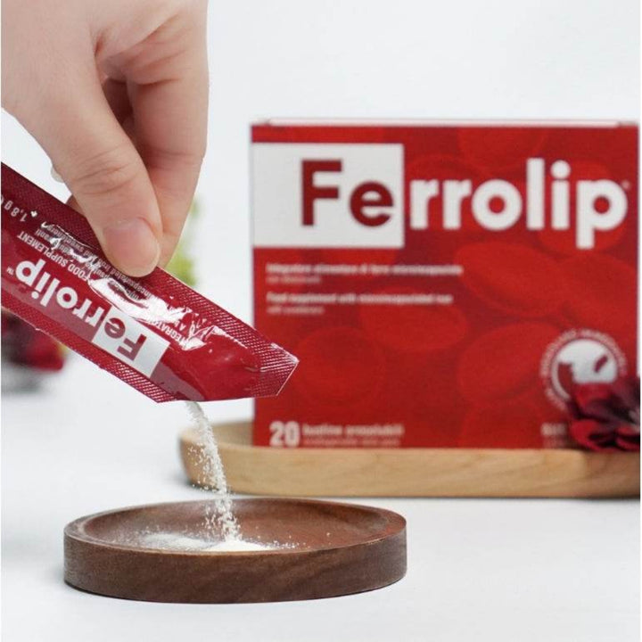 FerrolipFerrolip Iron Supplement Lemon Flavoured Soluble Sachets for Pregnant Women and Anemia