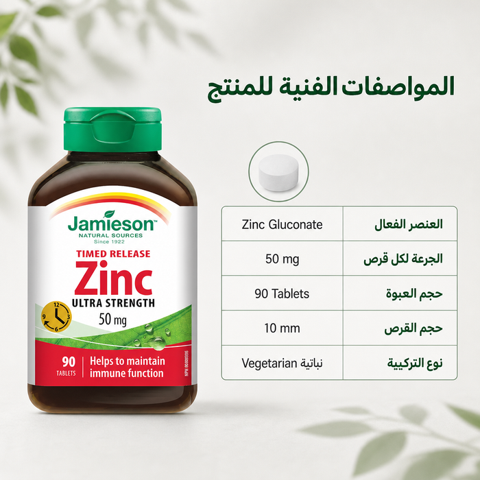 Jamieson Zinc 50 mg ingredients and directions