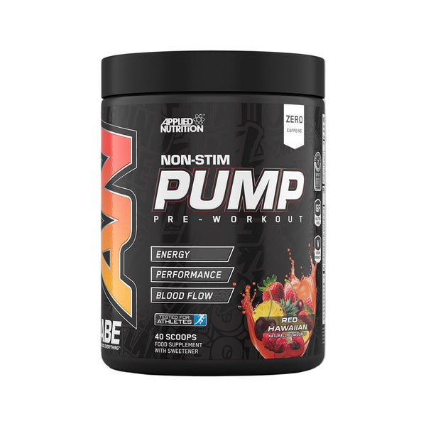 Applied Nutrition Pump pre-workout supplement container on a gray background