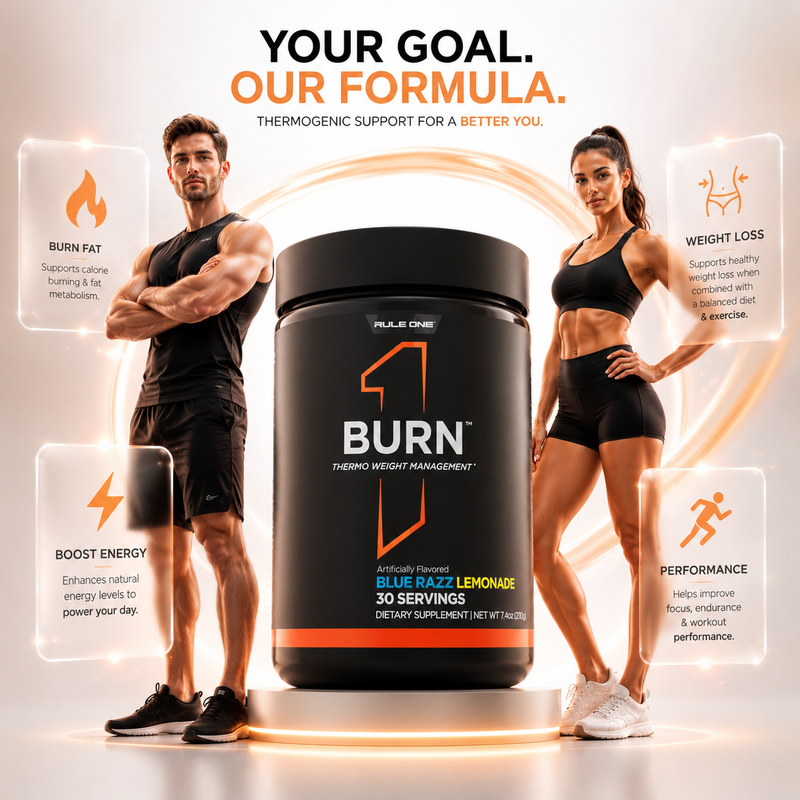 Rule One Burn supplement container