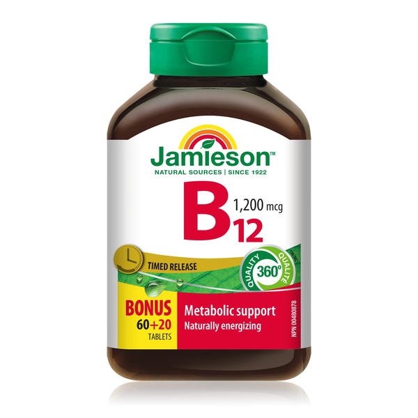 Vitamin B12 supplement with timed release formula for enhanced absorption and sustained energy support