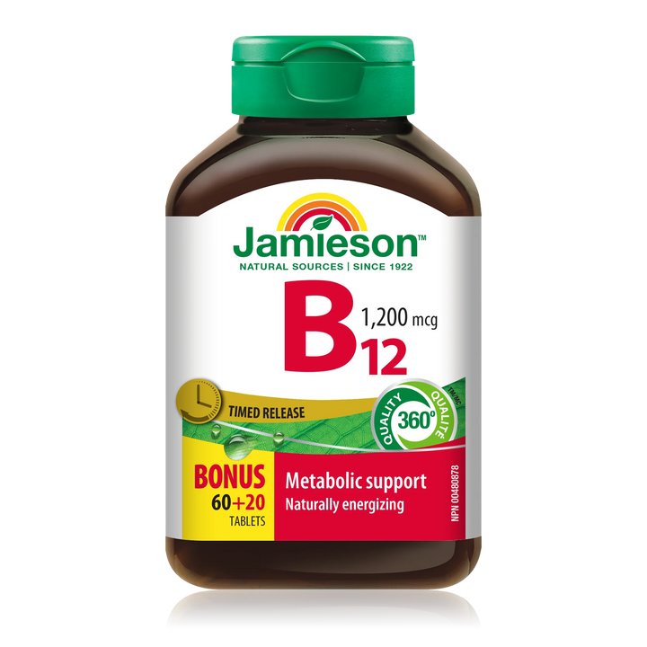 Vitamin B12 supplement with timed release formula for enhanced absorption and sustained energy support