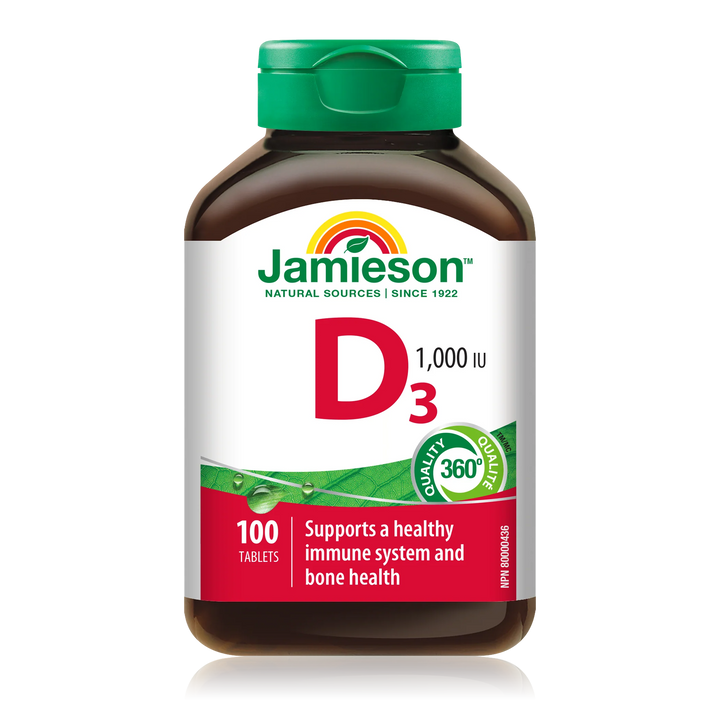 Jamieson Vitamin D3 1,000 IU , 100 Tablets | SUPPLEMENTO