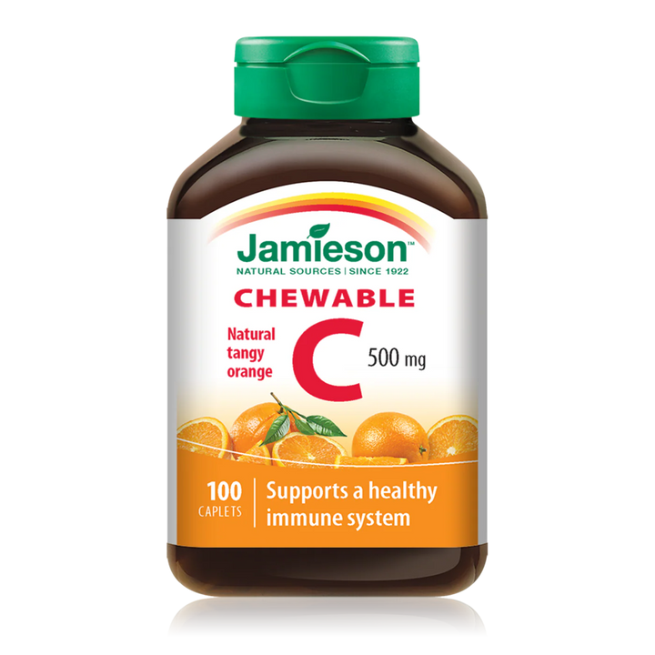 Jamieson  Vitamin C - 100 Chewable tablets (Tangy Orange flavour) | SUPPLEMENTO