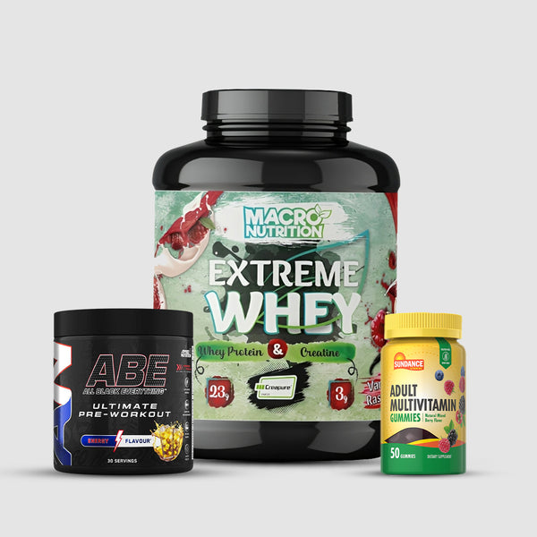 Macro Extreme protein , Abe Pre-workout , Multivitamins gummies Bundle